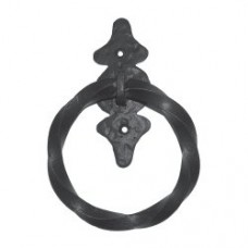 6 Point Back Twisted Ring Door Knocker (PU017) - Flat Black by Acorn