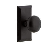 Keep Door Knob Set w/ Vale Short Plate - Vale Collection (VALKEP) by Ageless Iron