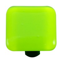 Solids Opal Spring Green Square Cabinet Knob (1-1/2") by Aquila Art Glass