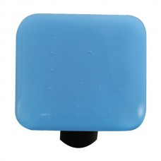 Solids Egyptian Blue Square Cabinet Knob (1-1/2") by Aquila Art Glass