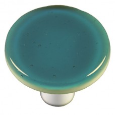 Solids Steel Blue Round Cabinet Knob (1-1/2") by Aquila Art Glass