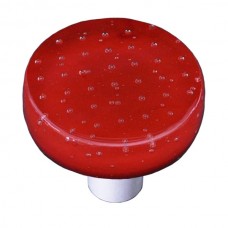 Bubbles Red Round Cabinet Knob (1-1/2") by Aquila Art Glass