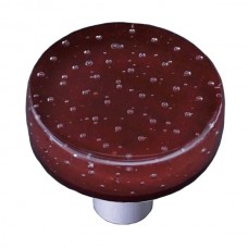 Bubbles Deep Red Round Cabinet Knob (1-1/2") by Aquila Art Glass