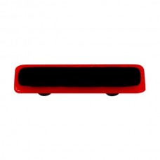 Border Brick Red Border Black Rectangle Drawer Pull (3" cc) by Aquila Art Glass