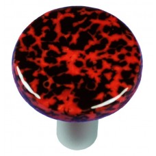 Granite Black & Red Round Cabinet Knob (1-1/2") by Aquila Art Glass