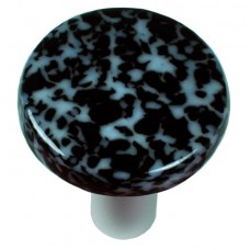 Granite Black & White Round Cabinet Knob (1-1/2") by Aquila Art Glass