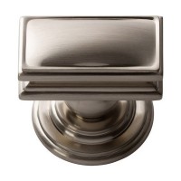 Campaign Rectangle Cabinet Knob (1-1/2") - Brushed Nickel (377-BRN) by Atlas Homewares