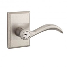 Rustic Arch Keyed Door Lever Set w/ Rustic Square Rosette (ARC) by Baldwin Reserve