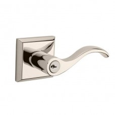 Traditional Curve Keyed Door Lever Set w/ Traditional Square Rosette (CUR) by Baldwin Reserve