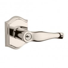 Traditional Decorative Keyed Door Lever Set w/ Traditional Arch Rosette (DEC) by Baldwin Reserve