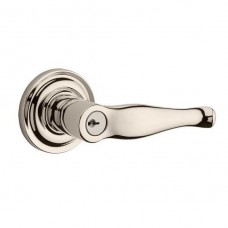 Traditional Decorative Keyed Door Lever Set w/ Traditional Round Rosette (DEC) by Baldwin Reserve