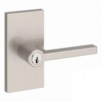 Contemporary Square Keyed Door Lever Set w/ Contemporary Five Inch Rosette (SQU) by Baldwin Reserve