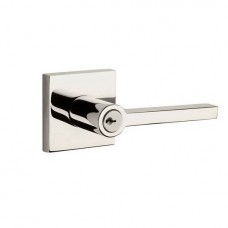 Contemporary Square Keyed Door Lever Set w/ Contemporary Square Rosette (SQU) by Baldwin Reserve