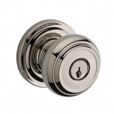 Traditional Keyed Door Knob Set w/ Traditional Round Rosette (TRA) by Baldwin Reserve