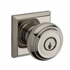 Traditional Keyed Door Knob Set w/ Traditional Square Rosette (TRA) by Baldwin Reserve