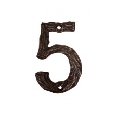 Log House Number Five 5 House Number (DM10005) - Rustic House Numbers Collection from Buck Snort Lodge