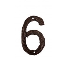Log House Number Six 6 House Number (DM10006) - Rustic House Numbers Collection from Buck Snort Lodge