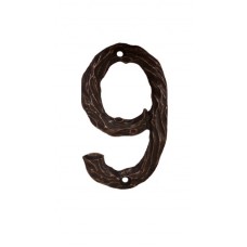 Log House Number Nine 9 House Number (DM10009) - Rustic House Numbers Collection from Buck Snort Lodge