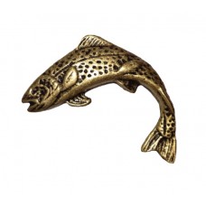 Jumping Trout Left Facing Cabinet Knob (KB00121) - Fish Collection from Buck Snort Lodge