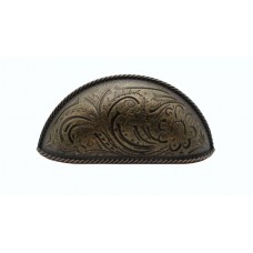 Engraved Flower Cup Pull Cup Pull (PL02372) - Western Collection from Buck Snort Lodge