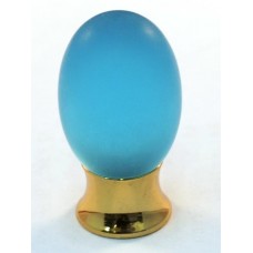 Matte Light Blue Oval Cabinet Knob (20mm) (101-CM002) by Cal Crystal