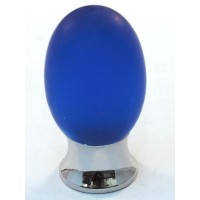 Matte Blue Oval Cabinet Knob (20mm) (101-CM003) by Cal Crystal