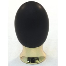 Matte Black Oval Cabinet Knob (20mm) (101-M034) by Cal Crystal