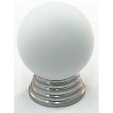 Matte White Ball Cabinet Knob (25mm) (106-M100) by Cal Crystal