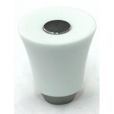 Matte White Flair Cabinet Knob (29mm) (109-M100) by Cal Crystal