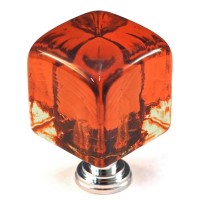 Large Amber Cube Cabinet Knob (1-1/4") (CLA) by Cal Crystal