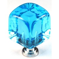 Large Marine Blue Cube Cabinet Knob (1-1/4") (CLM) by Cal Crystal