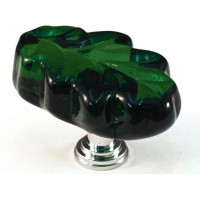 Green Oak Leaf Cabinet Knob (1-1/4") (L2G) by Cal Crystal