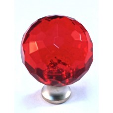 Red Round Cabinet Knob (1-3/16") (M30RED) by Cal Crystal