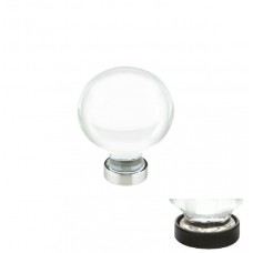 Clear Bristol Glass Cabinet Knob (1-1/4") - Flat Black (86395) by Emtek