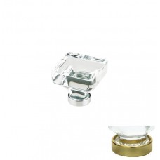 Clear Lido Glass Cabinet Knob (1-3/8") - Polished Brass (86403) by Emtek