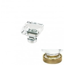 Clear Lido Glass Cabinet Knob (1-3/8") - Satin Brass (86403) by Emtek