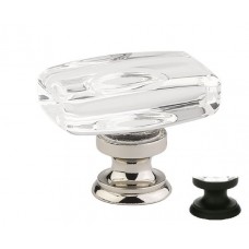 Windsor Glass Cabinet Knob (1-5/8") - Flat Black (86566) by Emtek
