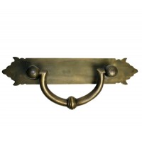 Carved Bail w/ Shaped Backplate Bail Pull - Antique Brass (HBA7030) by Gado Gado