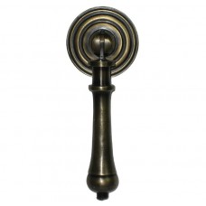 Carved Teardrop w/ Round Backplate Teardrop Pull - Antique Brass (HTP1010) by Gado Gado