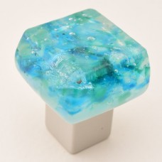 Dancing Water Chunky Cabinet Knob (DW-CM) by Grace White Glass