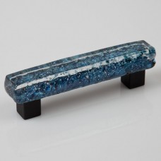 Dancing Water Dichroic Chunky Drawer Pull (DWd-GB4) by Grace White Glass