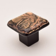 BronzeFrost Square Cabinet Knob (RBF1) by Grace White Glass