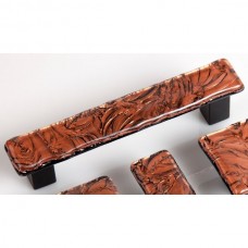 CopperFrost Rectangular Drawer Pull (RCF4) by Grace White Glass