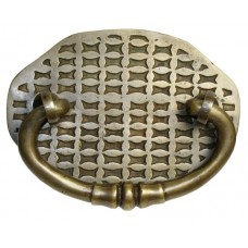 Bail w/ Basket Weave Backplate Bail Pull - Custom Finishes (HBA2030) by Handcrafted Hardware (formerly Gado Gado)