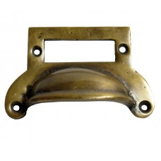 Label Slot Bin Pull - Antique Brass (HBP7022) by Handcrafted Hardware (formerly Gado Gado)