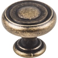 Bremen Button Cabinet Knob (1-1/4") - Distressed Antique Brass (117ABM-D) by Jeffrey Alexander