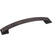 Aberdeen Lined Pillow Drawer Pull (160mm CTC) - Brushed Oil Rubbed Bronze (535-160DBAC) by Jeffrey Alexander