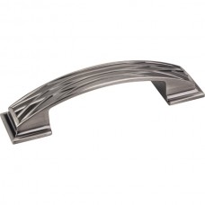 Aberdeen Lined Pillow Drawer Pull (96mm CTC) - Brushed Black Nickel (535-96BNB) by Jeffrey Alexander