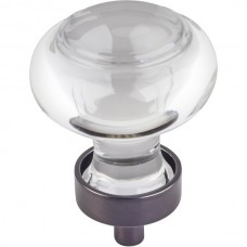 Harlow Glass Button Cabinet Knob (1-7/16") - Brushed Oil Rubbed Bronze (G120DBAC) by Jeffrey Alexander