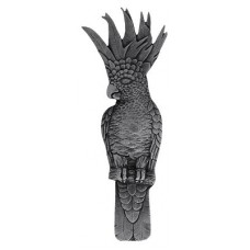Cockatoo (Vertical - Right side) Drawer Pull (3" cc) - Brilliant Pewter (NHP-325-BP-R) by Notting Hill